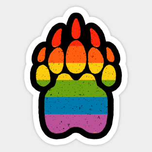 Bear Rainbow Flag Paw Gay Pride design Sticker